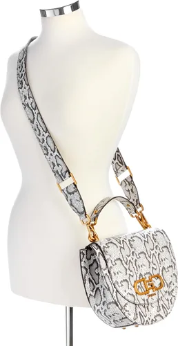 Vista 5 de GUESS Bolsa de sillín con solapa de flota, Natural