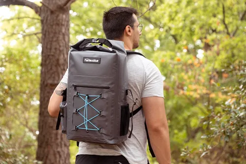 Vista 3 de Homevative Mochila seca impermeable, parte superior enrollable con bolsillos interiores, gris