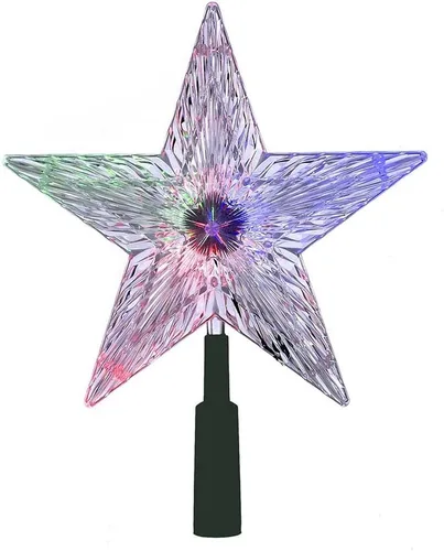 Vista 2 de Estrella Kurt Adler con luz de colores cambiantes para árbol de Navidad, 8.5 pulgadas
