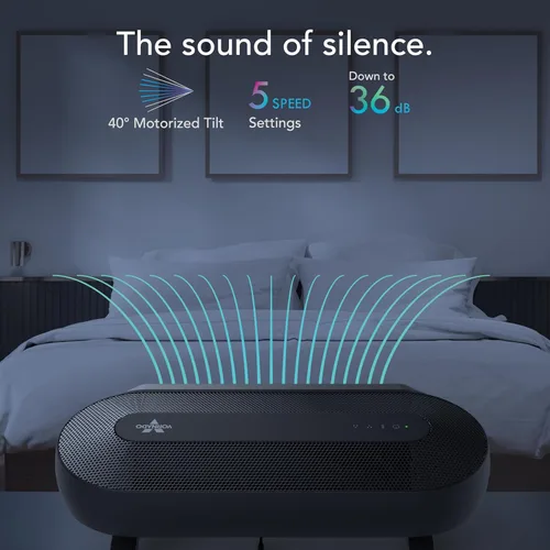 Vista 5 de Vornado Ventilador oscilante Airwave® de perfil bajo AXL con control remoto, 5 velocidades silenciosas, inclinación motorizada de 40°, motores de CC