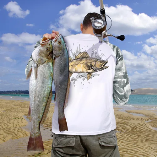 Vista 64 de Palmyth - Camiseta de pesca para hombre, con manga larga, protección solar ultravioleta FPU 50+, con bolsillo