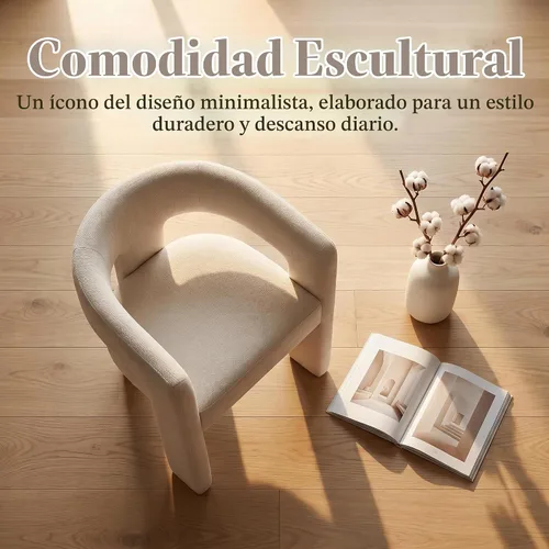 Vista 8 de Hyfirm Sillas de Comedor Modernas Tipo Barril Juego de 1, Cómoda Silla de Comedor de Acento Tapizada en Chenilla con Brazo para Cocina Sala de Estar