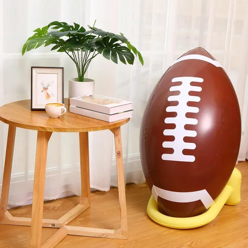 Vista 4 de Sanwuta Juego de fútbol inflable gigante gigante de 37 pulgadas con camiseta inflable, suministros para fiestas de cumpleaños, decoración de portón