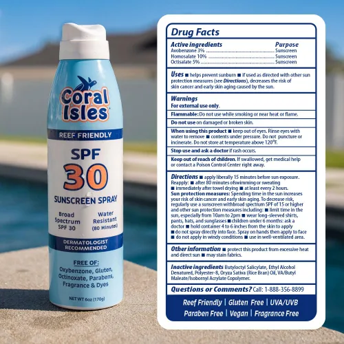 Vista 7 de Coral Isles SPF 30 - Spray Reef de amplio espectro, 6 onzas líquidas, paquete de 2