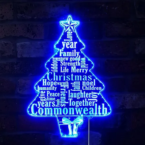 Vista 15 de ADVPRO Regalos de árbol de Navidad presenta luces RGB Dynamic Glam LED Sign - Forma de corte a borde - Decoración de pared inteligente 3D