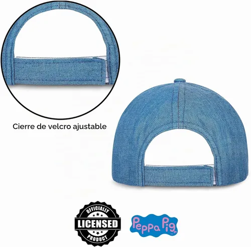 Vista 5 de Hasbro Gorra de béisbol para niñas, Peppa Pig ajustable, para niños de 2 a 4 años Azul