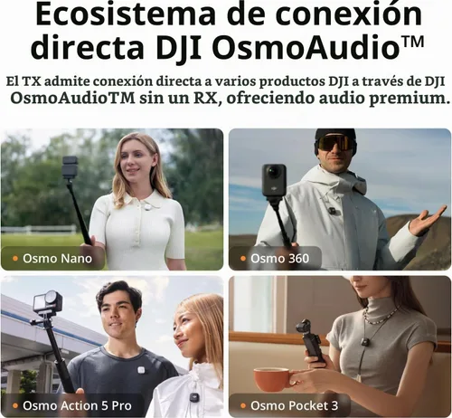 Vista 5 de DJI Mic Mini (1 TX + 1 Mobile RX), micrófono inalámbrico para smartphone