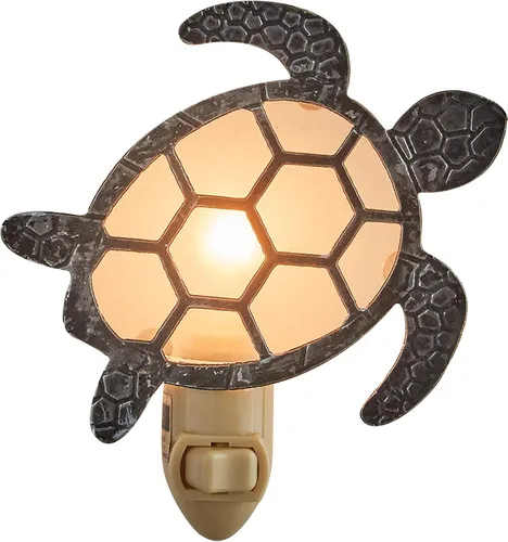Vista 5 de Park Designs Cape Hatteras - Luz nocturna Lámpara de acento de faro costero con bombilla de 5 vatios Iluminación de salida de metal náutico