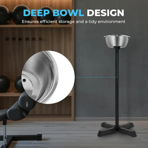 Vista 4 de Soporte de tiza portátil para gimnasio, 21.6 x 21.6 x 42.3 pulgadas, soporte independiente para tiza de gimnasio con cuenco, para gimnasia, roca