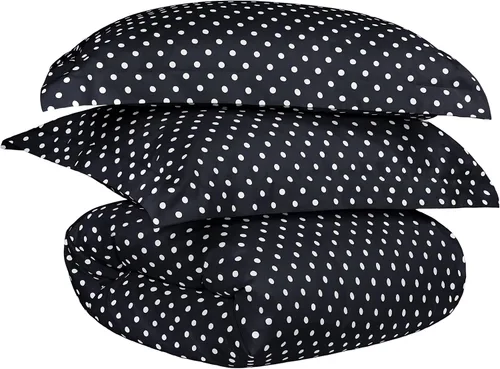 Vista 11 de SUPERIOR Juego de funda de edredón de mezcla de algodón, diseño de lunares, incluye 1 funda de edredón con cierre de botón, 1 funda de almohada