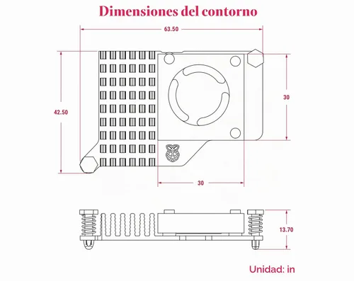 Vista 6 de Enfriador activo oficial Pi 5 compatible con Raspberry Pi 5