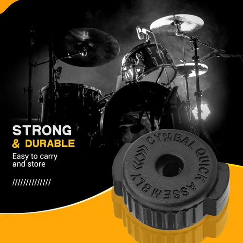Vista 4 de Facmogu 6 piezas de tuercas de platillo de plástico negro, tuerca de platillo de 8 mm de ajuste rápido para kit de tambor de percusión, tuerca
