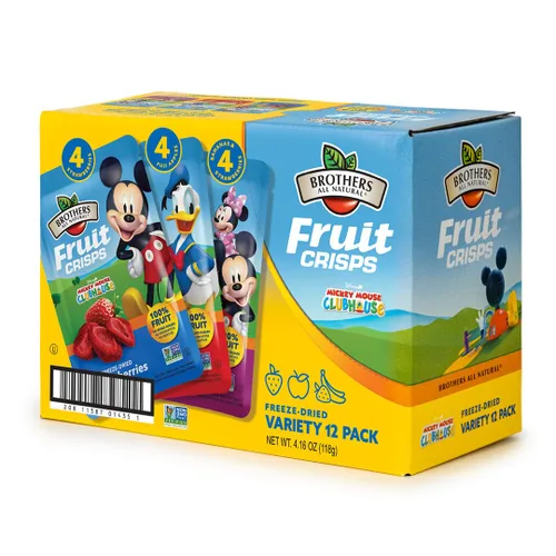 Vista 5 de Brothers All Natural Disney - Chips de fruta liofilizada, manzana Fuji, 0.35 onzas (paquete de 12), hechas con 100% fruta, sin gluten, sin soja