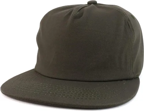 Vista 14 de Trendy Apparel Shop Gorra de béisbol plana sin estructurar llana del Snapback de 5 paneles Hunter