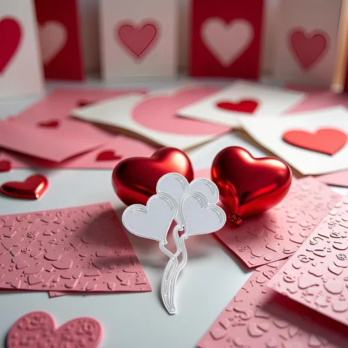 Vista 7 de Plantillas troqueladas de metal con diseño de corazón y corazón, plantillas para álbumes de recortes, plantilla de grabado para tarjetas del día