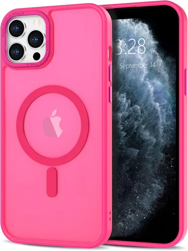 Vista 107 de Anuck - Funda magnética para iPhone 11 compatible con MagSafe, carcasa trasera mate translúcida dura, borde de TPU, delgada, resistente a impactos