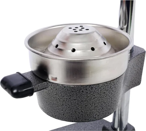 Vista 9 de Exprimidor de cítricos de hierro fundido, exprimidor manual comercial extra grande, exprimidor de granada naranja, limón, lima y granada con taza