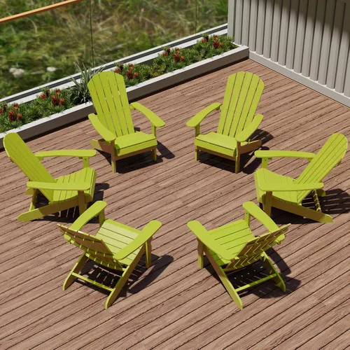 Vista 62 de YEFU Silla Adirondack de plástico resistente a la intemperie, sillas de patio con instalación fácil en 5 pasos, se ve exactamente como madera real