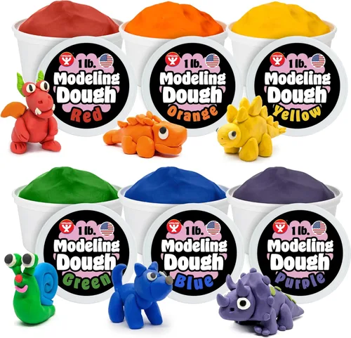 Vista 8 de Hygloss Masa de Modelado para Jugar para Niños – Masa Sensorial Segura y No Tóxica para Artes y Manualidades – Tubo de 1 lb – Arcilla de Jugar