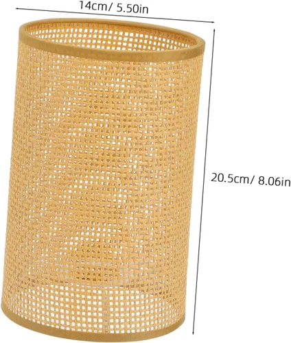 Vista 2 de OSALADI Pantallas de lámpara para lámparas de mesa, pantalla de ratán tejida blanca, pantalla de tambor fácil de instalar