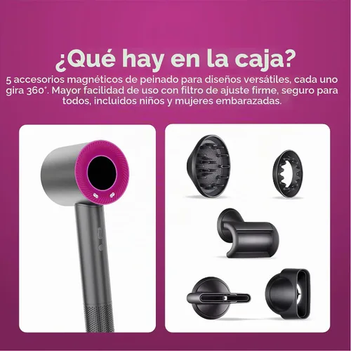 Vista 7 de Super secador de pelo con potente motor digital para un secado rápido