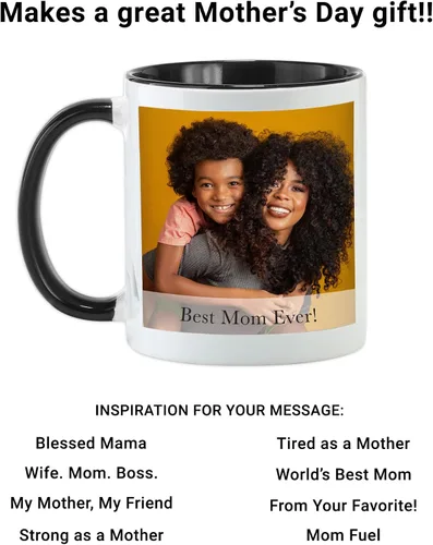 Vista 4 de Let's Make Memories Taza de fotos personalizada con mensaje, taza de café personalizada, ilustraciones para niños o tu foto y texto, para ella