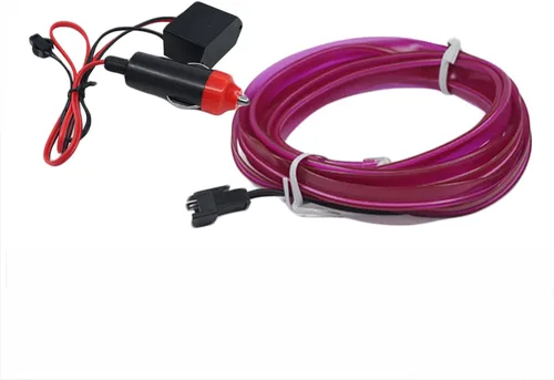 Vista 14 de El - Tira de luces LED de neón para auto, tira de luces LED para interior y exterior de automóvil, cable frío de 12 V para decoración