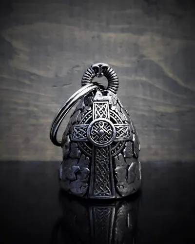 Vista 5 de Bravo Bells Campana de moto Celtic Cross - Campana de la buena suerte