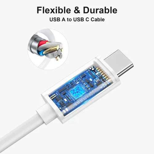 Vista 7 de Cable corto USB A a USB C 3.1 de 6 pulgadas, 0.5 pies, cable de transferencia de datos de alta velocidad de 10 Gbps compatible con MacBook Pro, iPad
