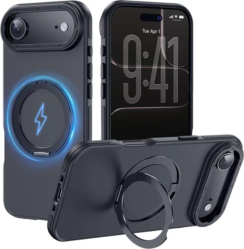 Vista 120 de Funda magnética para iPhone Air con protector de lente de cámara, protección grado militar de 10 pies, compatible con funda MagSafe Slim para iPhone