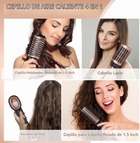 Vista 3 de Nicebay Cepillo secador de pelo y cepillo secador multiestilizador Negro y dorado