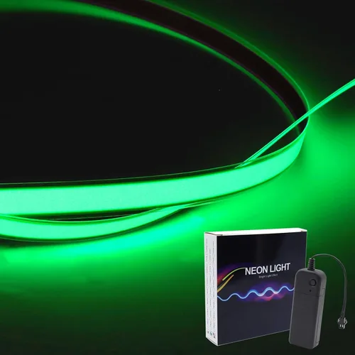 Vista 14 de Ourbest EL - Luz brillante de neón de 3.3 ft – 3 modos de permanencia/flash lento/estroboscópico rápido, kit de luz electrouminiscente para disfraz