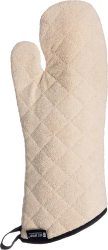 Vista 2 de San Jamar 817TM - Manopla de horno resistente con protección de temperatura, 17 pulgadas de longitud, natural