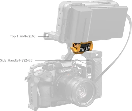 Vista 7 de SMALLRIG Soporte de monitor de cámara ajustable para estilo ARRI (edición Bumblebee), giro de 360° y soporte de inclinación de 180°, soporte