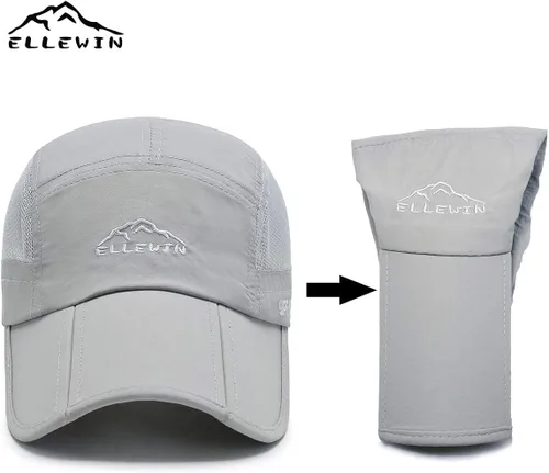 Vista 21 de ELLEWIN Gorra de béisbol unisex UPF 50 sin estructura, con pico grande y plegable