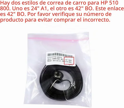 Vista 5 de Nueva correa de carro para HP DesignJet 500 510 800 815 820 42 pulgadas C7770-60014 trazador con polea