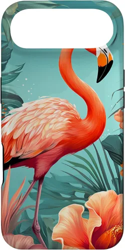 Vista 16 de Tropical Pink Flamingo Teal Orange Wildflower Palm Leaves Case for iPhone 17