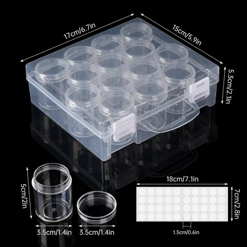 Vista 6 de Caja organizadora de cuentas, caja de almacenamiento de arte de pintura de diamante, accesorios de arte de pintura de diamante, contenedores