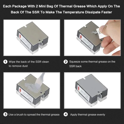 Vista 3 de CG Solid State Relay SSR-25DD DC to DC Input 3-32VDC To Output 5-240VDC 25A Single Phase Plastic Cover