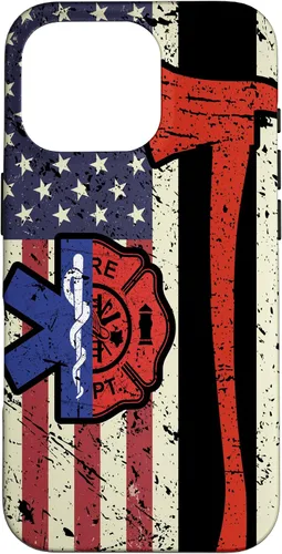 Vista 20 de Funda para iPhone 16 EMT Firefighter American Flag Patriot Paramedic Firefighter