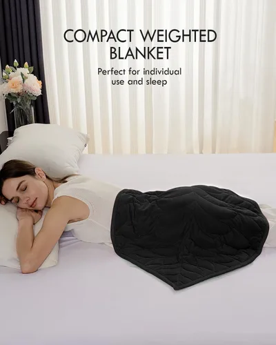 Vista 2 de Kaisa Manta con Peso para Adultos (5 libras, 23" x 29"), Manta de Regazo con Peso Suave Lavable a Máquina, Mantas Pequeñas Pesadas con Cuentas