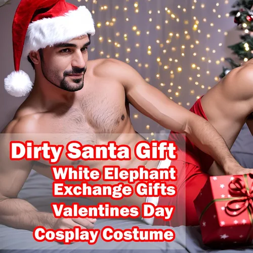Vista 7 de FreeNFond Gag Gift Chritmas Elf Thong Men G-String M Ropa interior con cascabeles