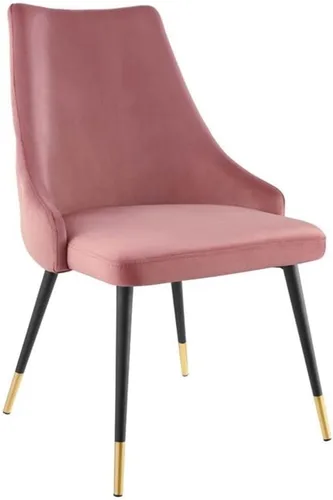 Vista 17 de Modway Adorn Silla auxiliar de comedor de terciopelo copetudo, color negro, 25 pulgadas de profundidad x 22 pulgadas de ancho x 34 pulgadas de alto