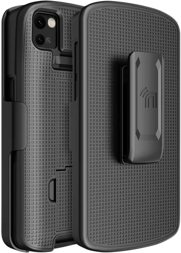 Vista 7 de Estuche + Correa De Mano + Clip De Cinturón Combo Para Zebra TC53 TC58 Teléfono - Negro Carcasa rígida con soporte y soporte giratorio, delgado