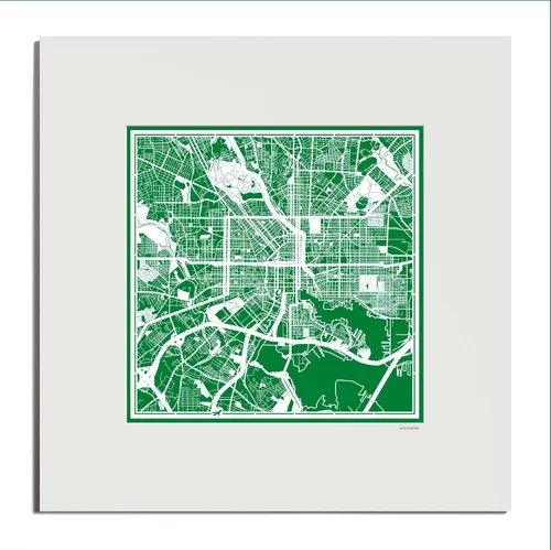 Vista 122 de O3 Design Studio San Diego, CA Paper Cut Map Matted Grey 20x20 in Paper Art