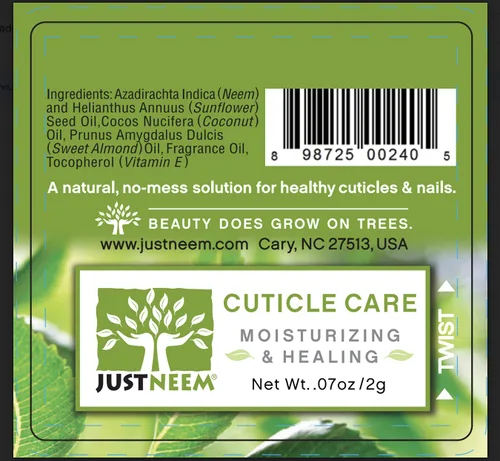 Vista 2 de justneem Neem - Bolígrafo para el cuidado de cutículas, aceite de girasol y coco, vitamina E, fortalece las uñas, hidrata las cutículas, herramienta