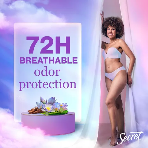 Vista 3 de Secret Desodorante antitranspirante fresco para mujer, protección transpirable contra el sudor y el olor durante 72 horas, frescura instantánea