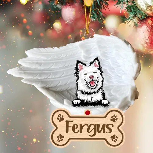 Vista 67 de Adorno de perro afgano de 1 ángel, adorno acrílico 2D personalizado conmemorativo para perros, regalo por pérdida de mascotas, regalo