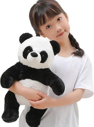 Vista 11 de FFxiong Juguete de peluche de panda de 18 pulgadas, lindo y suave, muñeca Kawaii de oso panda gigante, decoración de habitación, almohada de oso
