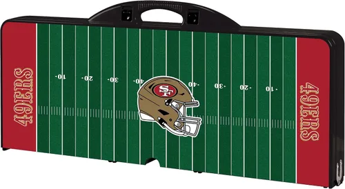Vista 5 de Picnic TIME NFL Football Field Folding Picnic Table, Camping Table, Outdoor Table with Umbrella Hole Negro
